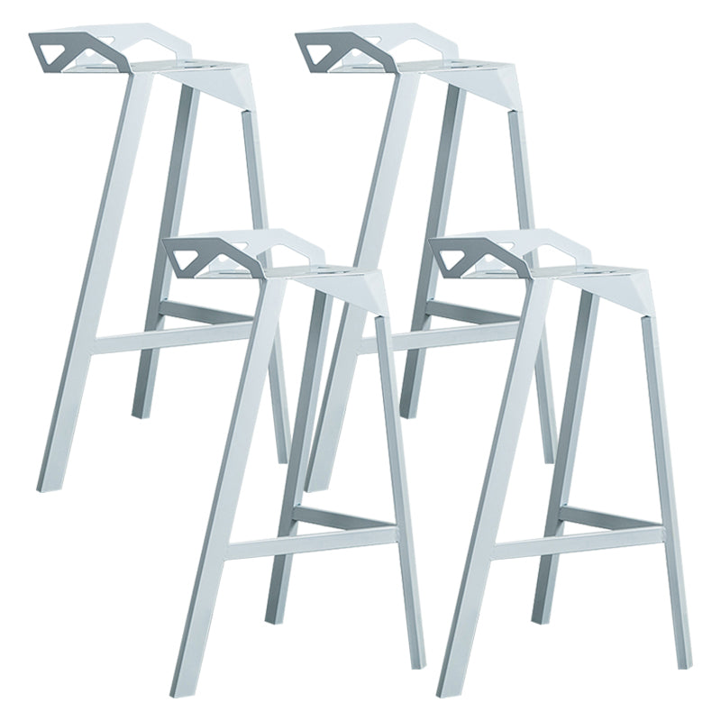 Modern Armless Backrest Counter Stool Iron Cafe Bar Stool with Seat