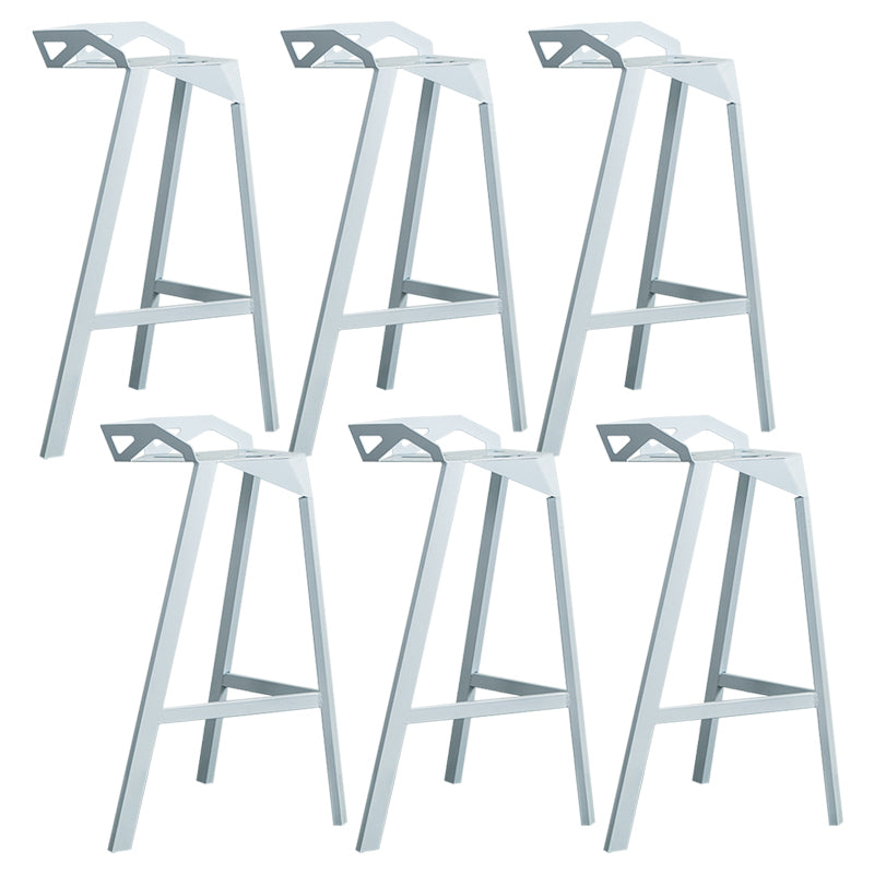 Modern Armless Backrest Counter Stool Iron Cafe Bar Stool with Seat