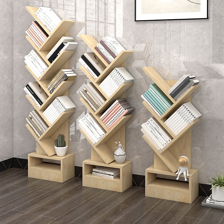 Contemporary Style Geometric Bookcase Vertical Closed Back Book Shelf