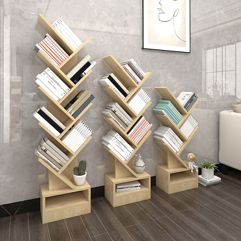 Contemporary Style Geometric Bookcase Vertical Closed Back Book Shelf