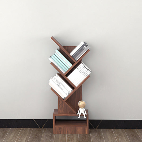 Contemporary Style Geometric Bookcase Vertical Closed Back Book Shelf