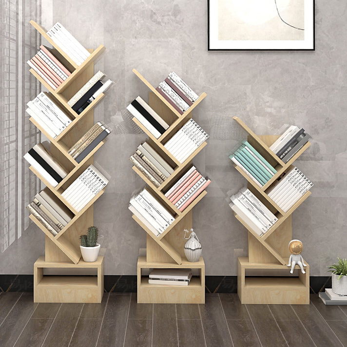 Contemporary Style Geometric Bookcase Vertical Closed Back Book Shelf