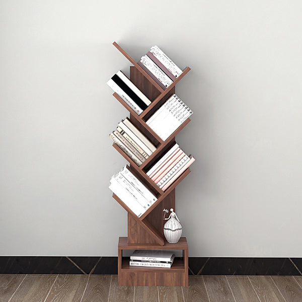 Contemporary Style Geometric Bookcase Vertical Closed Back Book Shelf