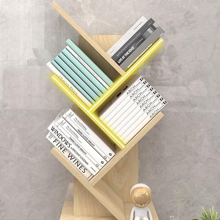 Contemporary Style Geometric Bookcase Vertical Closed Back Book Shelf