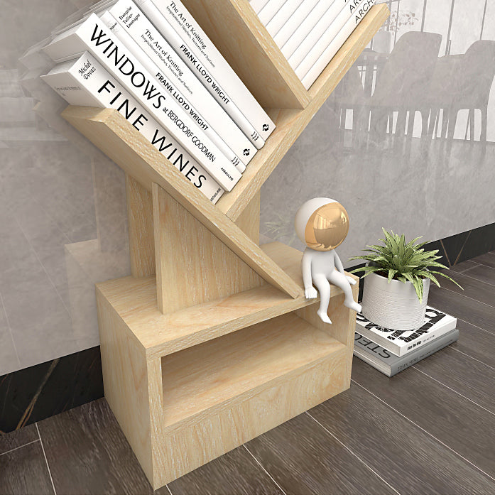 Contemporary Style Geometric Bookcase Vertical Closed Back Book Shelf