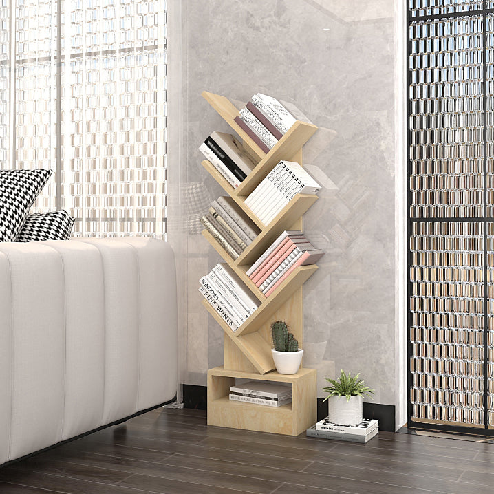 Contemporary Style Geometric Bookcase Vertical Closed Back Book Shelf