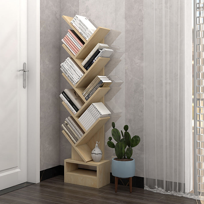Contemporary Style Geometric Bookcase Vertical Closed Back Book Shelf