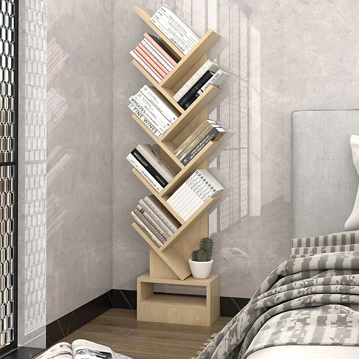 Contemporary Style Geometric Bookcase Vertical Closed Back Book Shelf