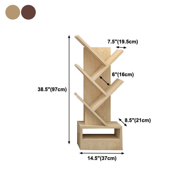 Contemporary Style Geometric Bookcase Vertical Closed Back Book Shelf