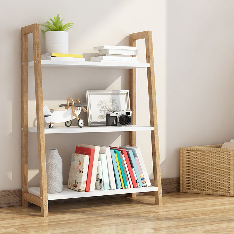 Open Back Bookshelf Contemporary Style Bookcase for Study Room Office