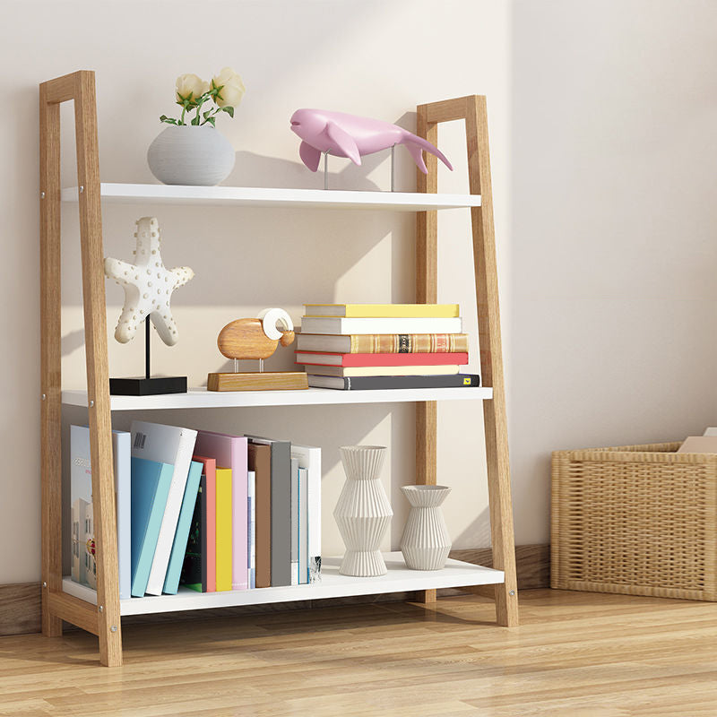 Open Back Bookshelf Contemporary Style Bookcase for Study Room Office