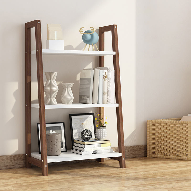 Open Back Bookshelf Contemporary Style Bookcase for Study Room Office