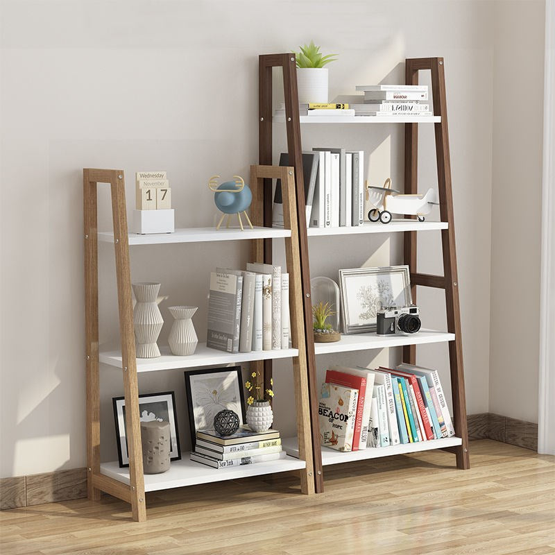 Open Back Bookshelf Contemporary Style Bookcase for Study Room Office