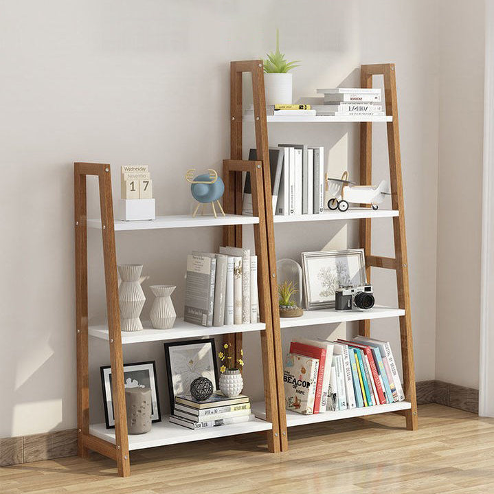 Open Back Bookshelf Contemporary Style Bookcase for Study Room Office