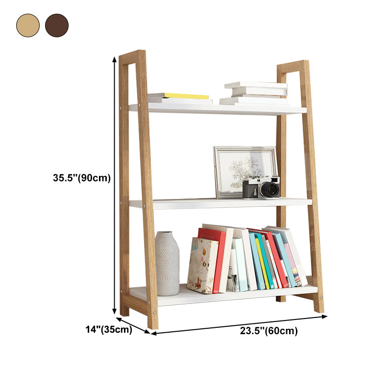 Open Back Bookshelf Contemporary Style Bookcase for Study Room Office
