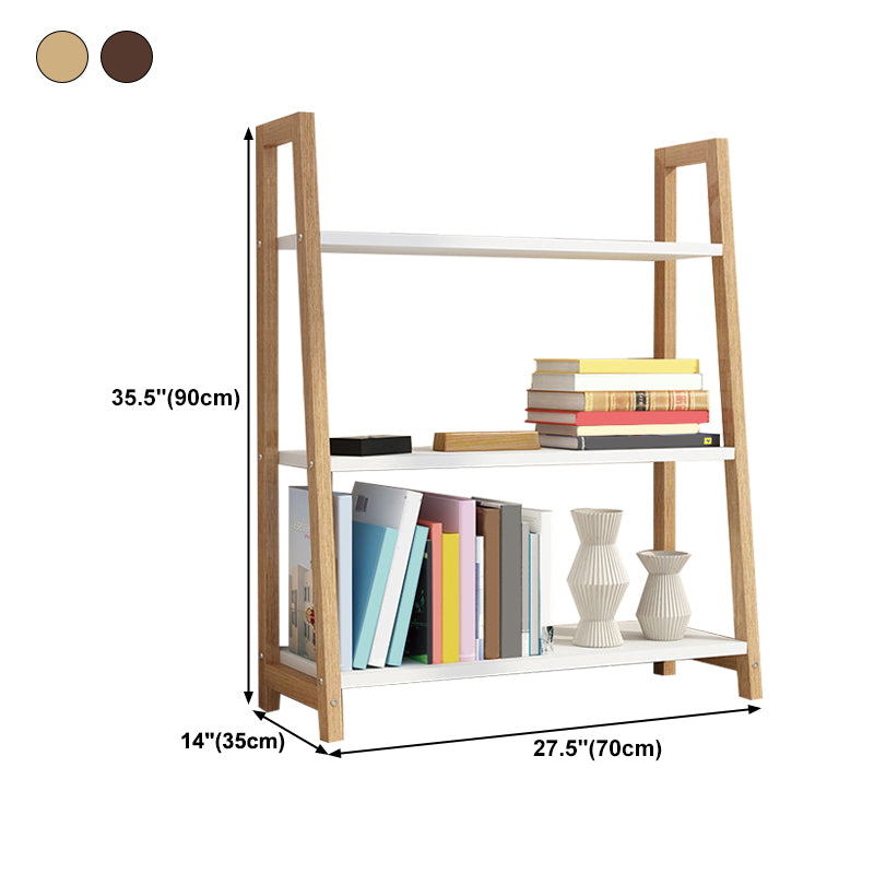 Open Back Bookshelf Contemporary Style Bookcase for Study Room Office