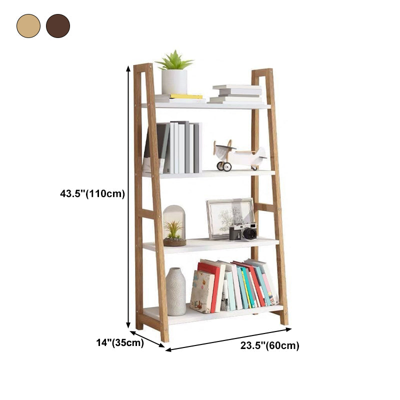 Open Back Bookshelf Contemporary Style Bookcase for Study Room Office