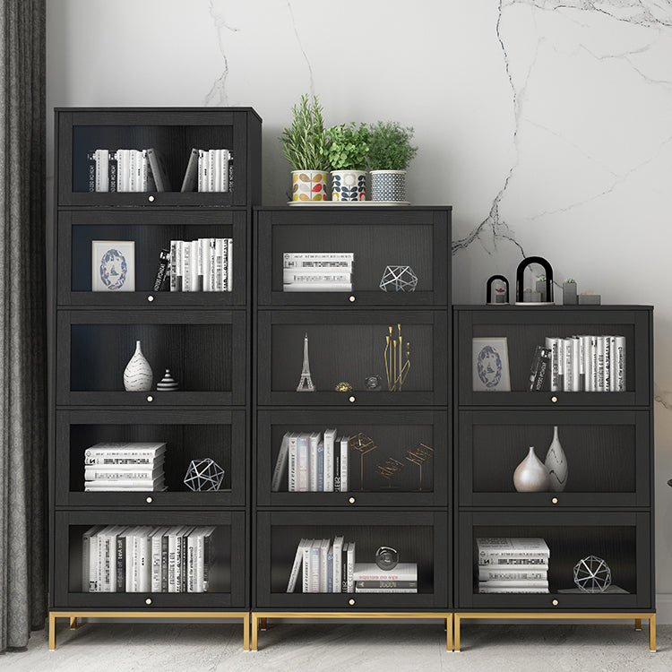 Glam Bookshelf Standard Wooden Shelf Bookcase with Cabinets for Office