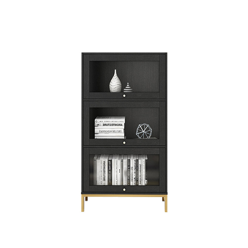 Glam Bookshelf Standard Wooden Shelf Bookcase with Cabinets for Office
