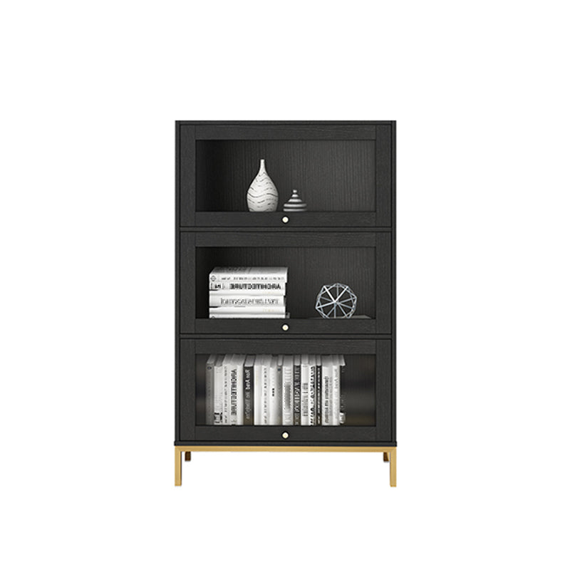 Glam Bookshelf Standard Wooden Shelf Bookcase with Cabinets for Office
