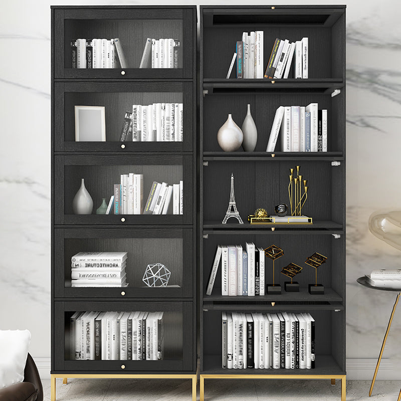 Glam Bookshelf Standard Wooden Shelf Bookcase with Cabinets for Office