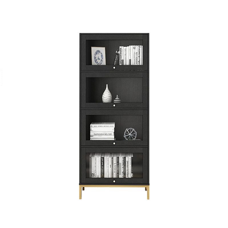 Glam Bookshelf Standard Wooden Shelf Bookcase with Cabinets for Office