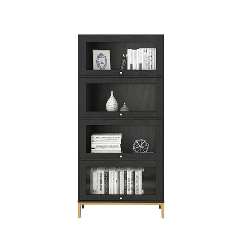 Glam Bookshelf Standard Wooden Shelf Bookcase with Cabinets for Office