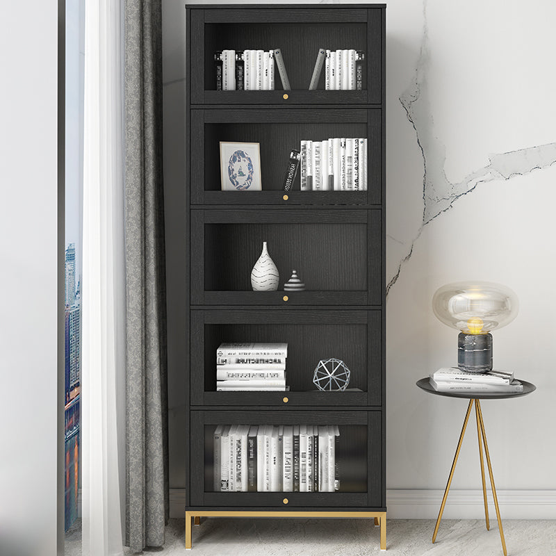 Glam Bookshelf Standard Wooden Shelf Bookcase with Cabinets for Office