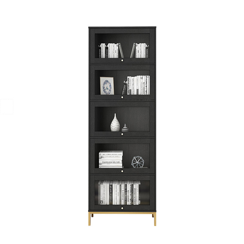 Glam Bookshelf Standard Wooden Shelf Bookcase with Cabinets for Office