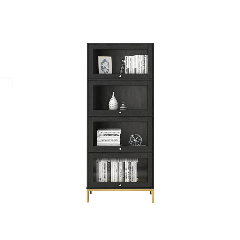 Glam Bookshelf Standard Wooden Shelf Bookcase with Cabinets for Office