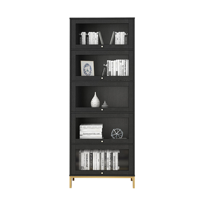 Glam Bookshelf Standard Wooden Shelf Bookcase with Cabinets for Office