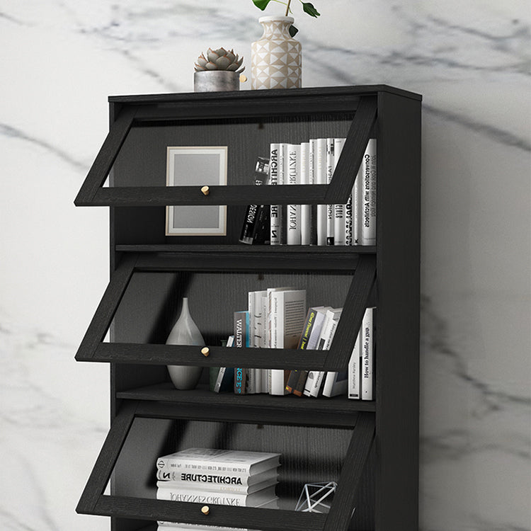 Glam Bookshelf Standard Wooden Shelf Bookcase with Cabinets for Office