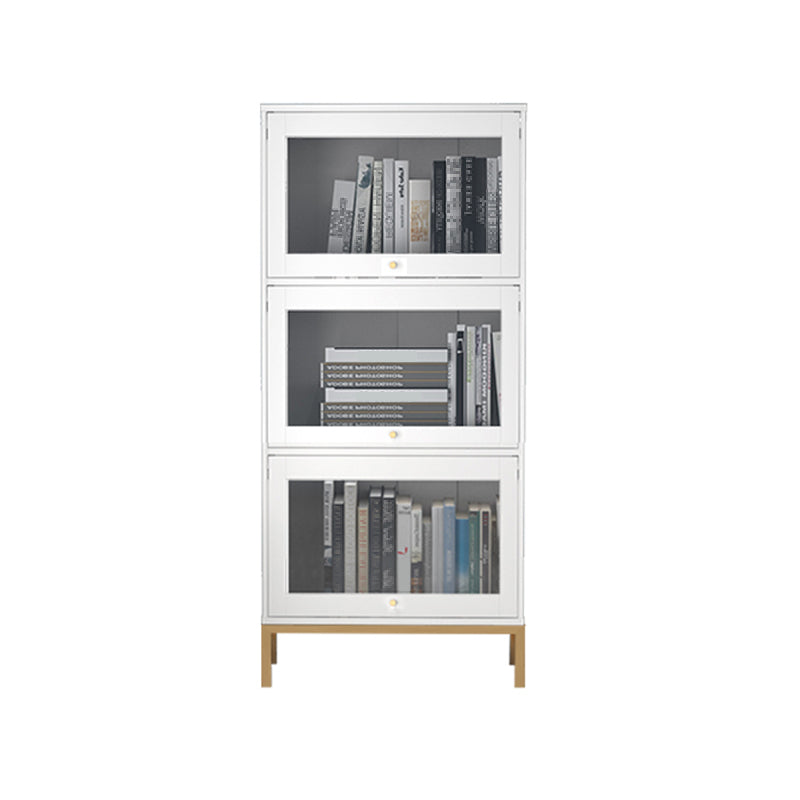 Glam Bookshelf Standard Wooden Shelf Bookcase with Cabinets for Office