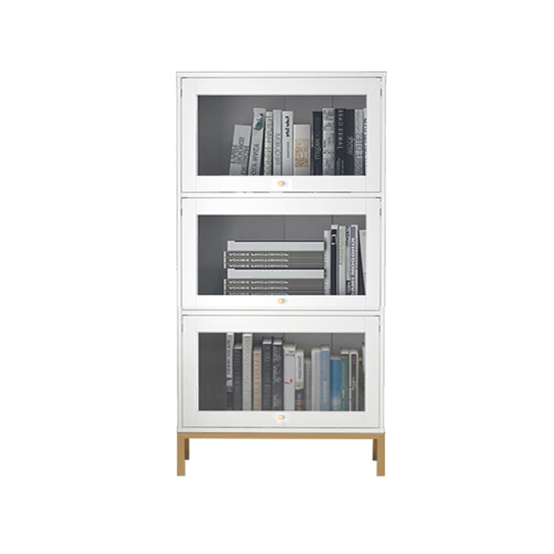 Glam Bookshelf Standard Wooden Shelf Bookcase with Cabinets for Office