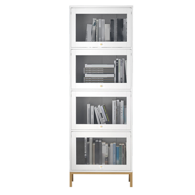 Glam Bookshelf Standard Wooden Shelf Bookcase with Cabinets for Office