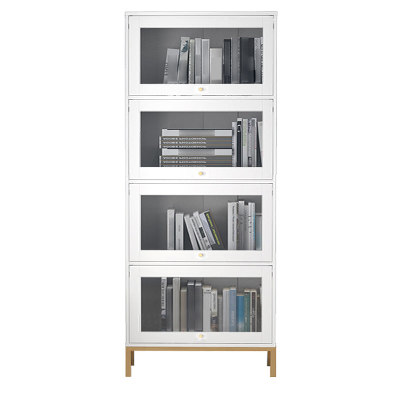 Glam Bookshelf Standard Wooden Shelf Bookcase with Cabinets for Office