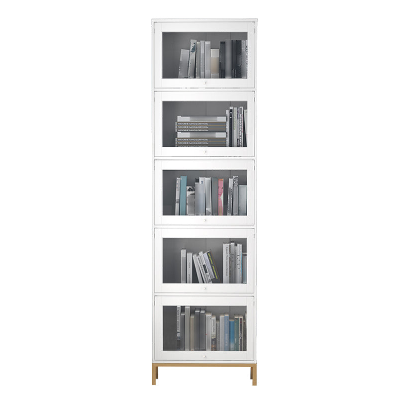 Glam Bookshelf Standard Wooden Shelf Bookcase with Cabinets for Office
