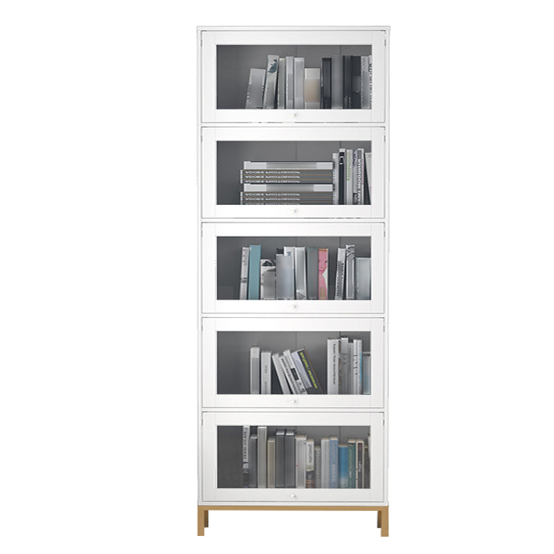 Glam Bookshelf Standard Wooden Shelf Bookcase with Cabinets for Office