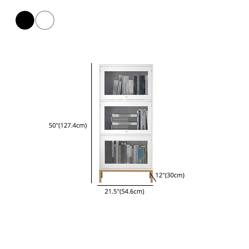 Glam Bookshelf Standard Wooden Shelf Bookcase with Cabinets for Office