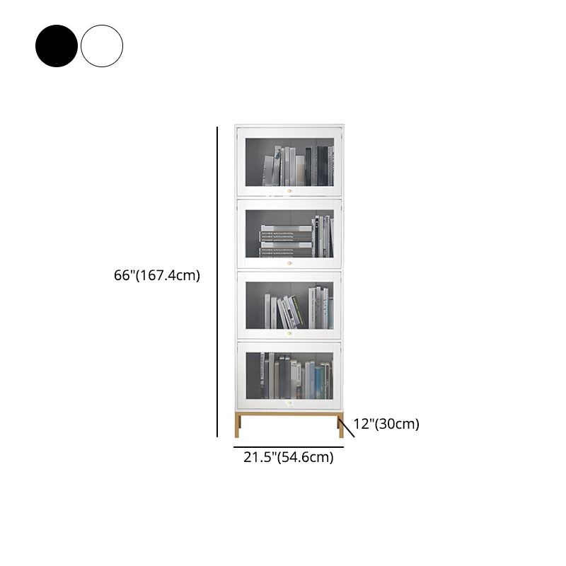 Glam Bookshelf Standard Wooden Shelf Bookcase with Cabinets for Office