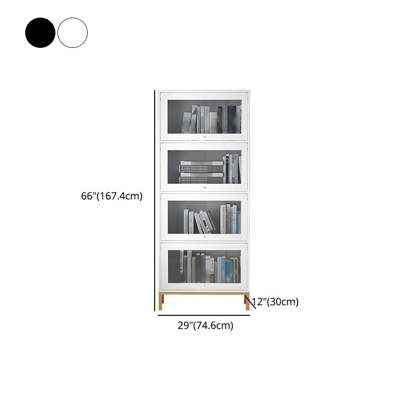 Glam Bookshelf Standard Wooden Shelf Bookcase with Cabinets for Office