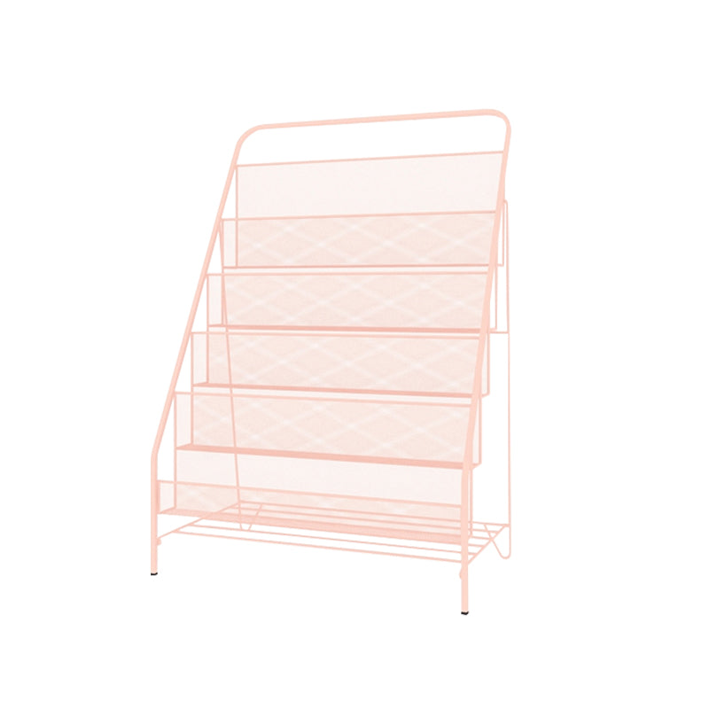 Scandinavian Ladder Bookcase Metal Closed Back Bookshelf for Home Office