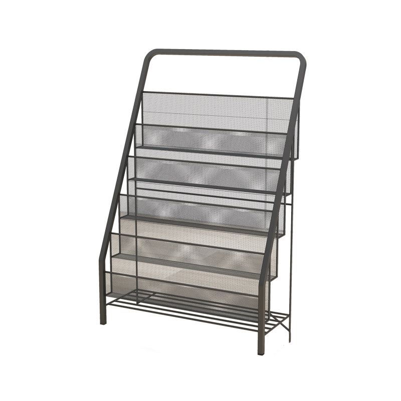 Scandinavian Ladder Bookcase Metal Closed Back Bookshelf for Home Office