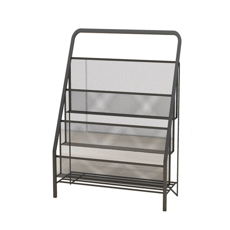 Scandinavian Ladder Bookcase Metal Closed Back Bookshelf for Home Office