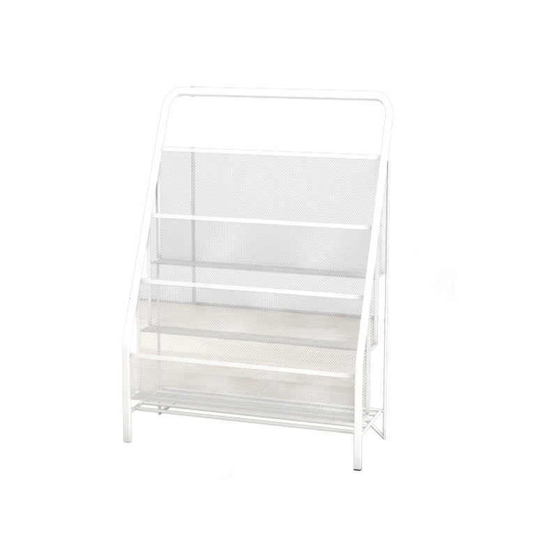 Scandinavian Ladder Bookcase Metal Closed Back Bookshelf for Home Office