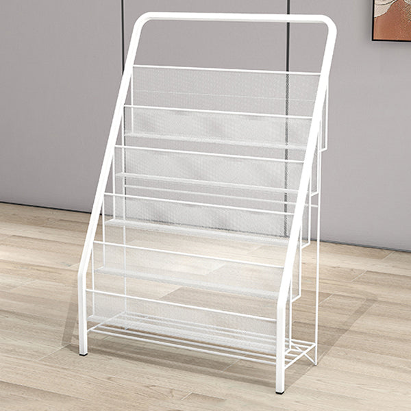 Scandinavian Ladder Bookcase Metal Closed Back Bookshelf for Home Office