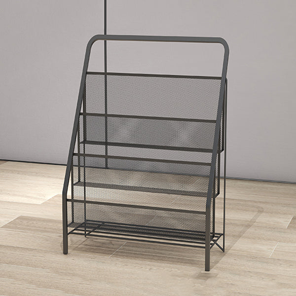 Scandinavian Ladder Bookcase Metal Closed Back Bookshelf for Home Office