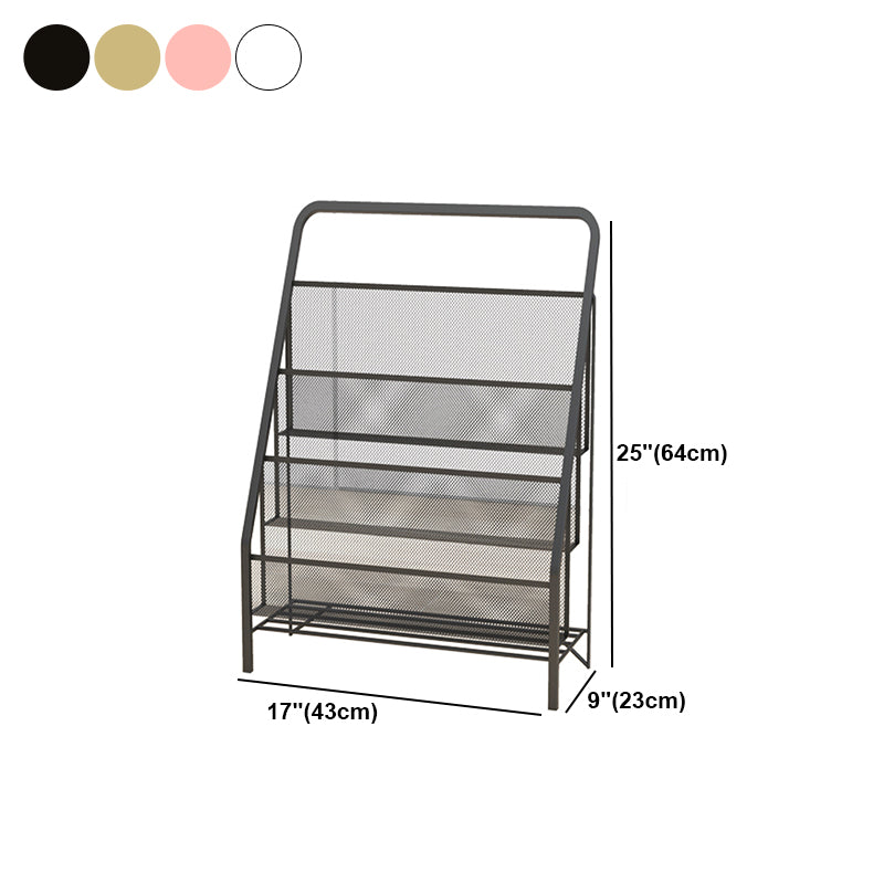 Scandinavian Ladder Bookcase Metal Closed Back Bookshelf for Home Office