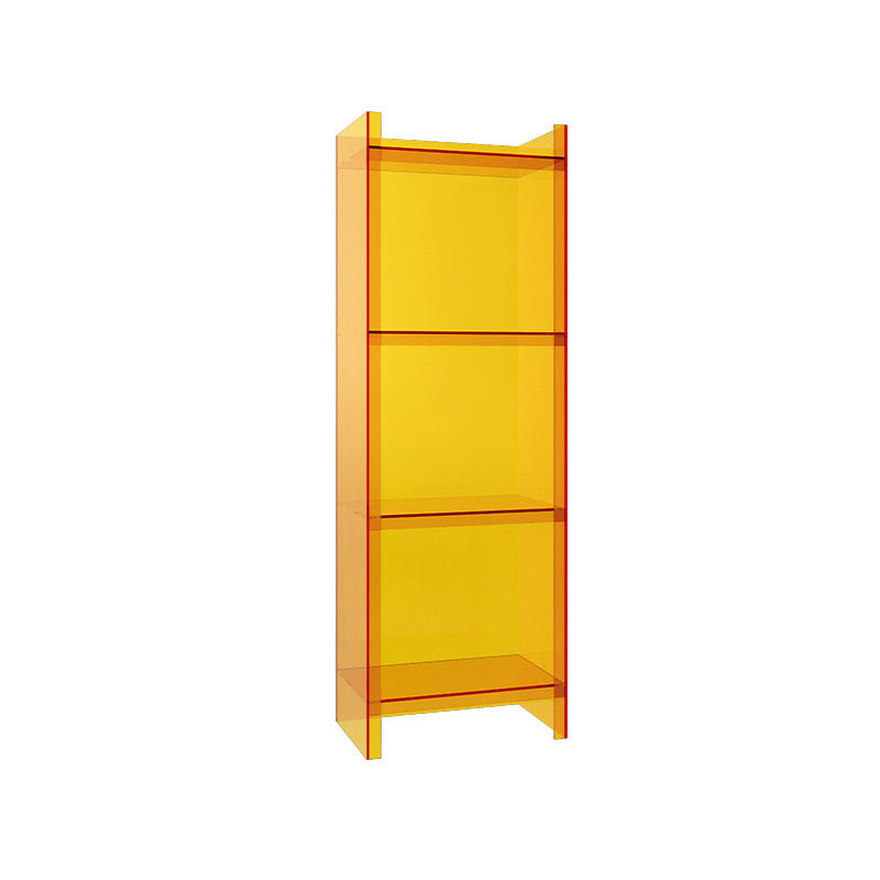 Glam Style Acrylic Standard Bookcase Vertical Closed Back Bookshelf