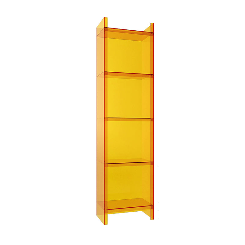 Glam Style Acrylic Standard Bookcase Vertical Closed Back Bookshelf